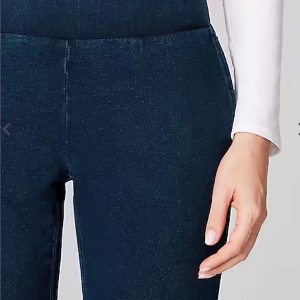 J. Jill Indigo Denim Knit Ponte Crops